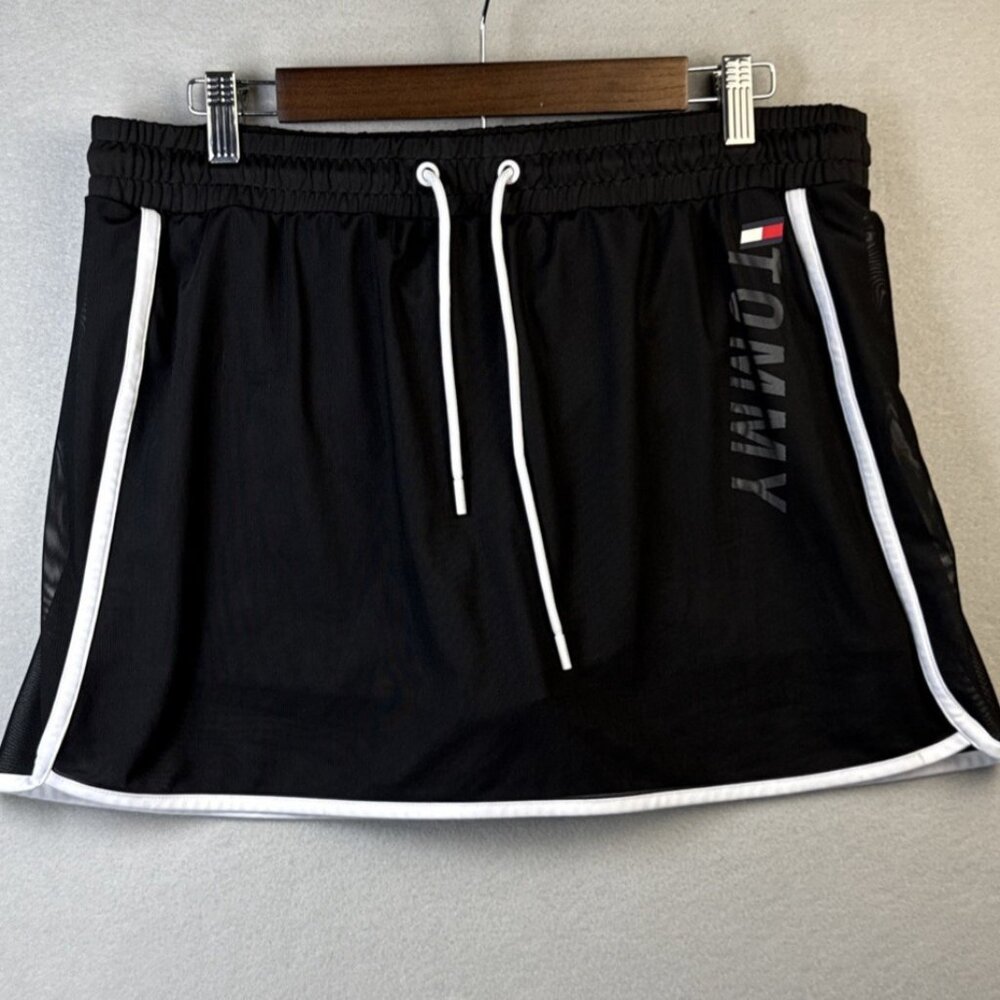 Tommy Hilfiger Piping Short Daytime Skort Women's L Black Pickleball‎ Athleisure